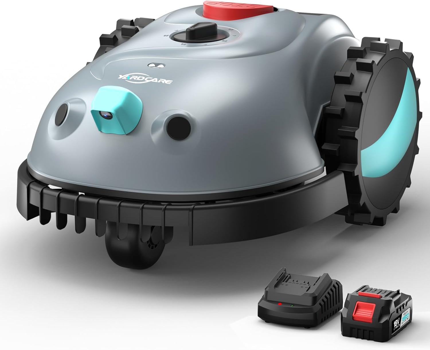 V100 Robotic Lawn Mower with Vision Navigation, Spot Spiral Mowing, Obstacle Avoidance, Adjustable Cutting Height, Low Noise, Ideal for Small Lawns