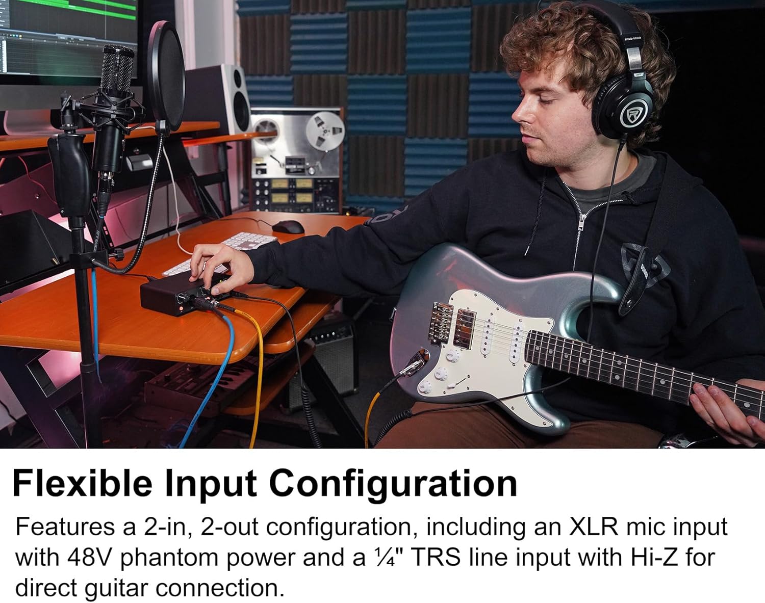 Rockville Bundle: Rockville R-TRACK SOLO Recording USB C Audio Interface 24Bit 192Khz+ASIO Drivers Bundle with Rockville RCM03 Pro Studio Recording Condenser Microphone Shock Mount (2 Items)