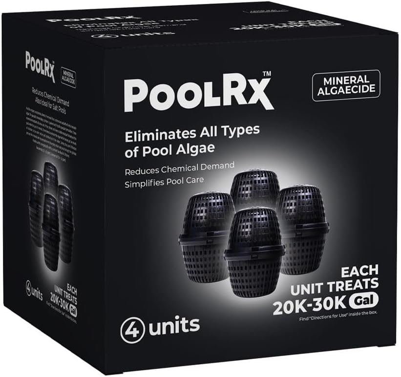 Pool RX 101067 Black Units Swimming-Pool-Algaecides (4 Pack), 20,000-30,000 Gallon