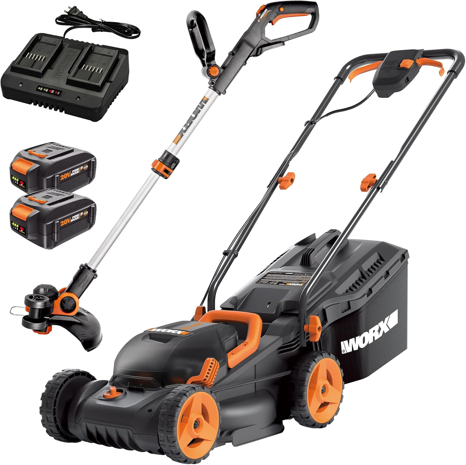 WORX 20V GT 3.0 and 40V Cordless Lawn Mower (Batteries & Charger Included)