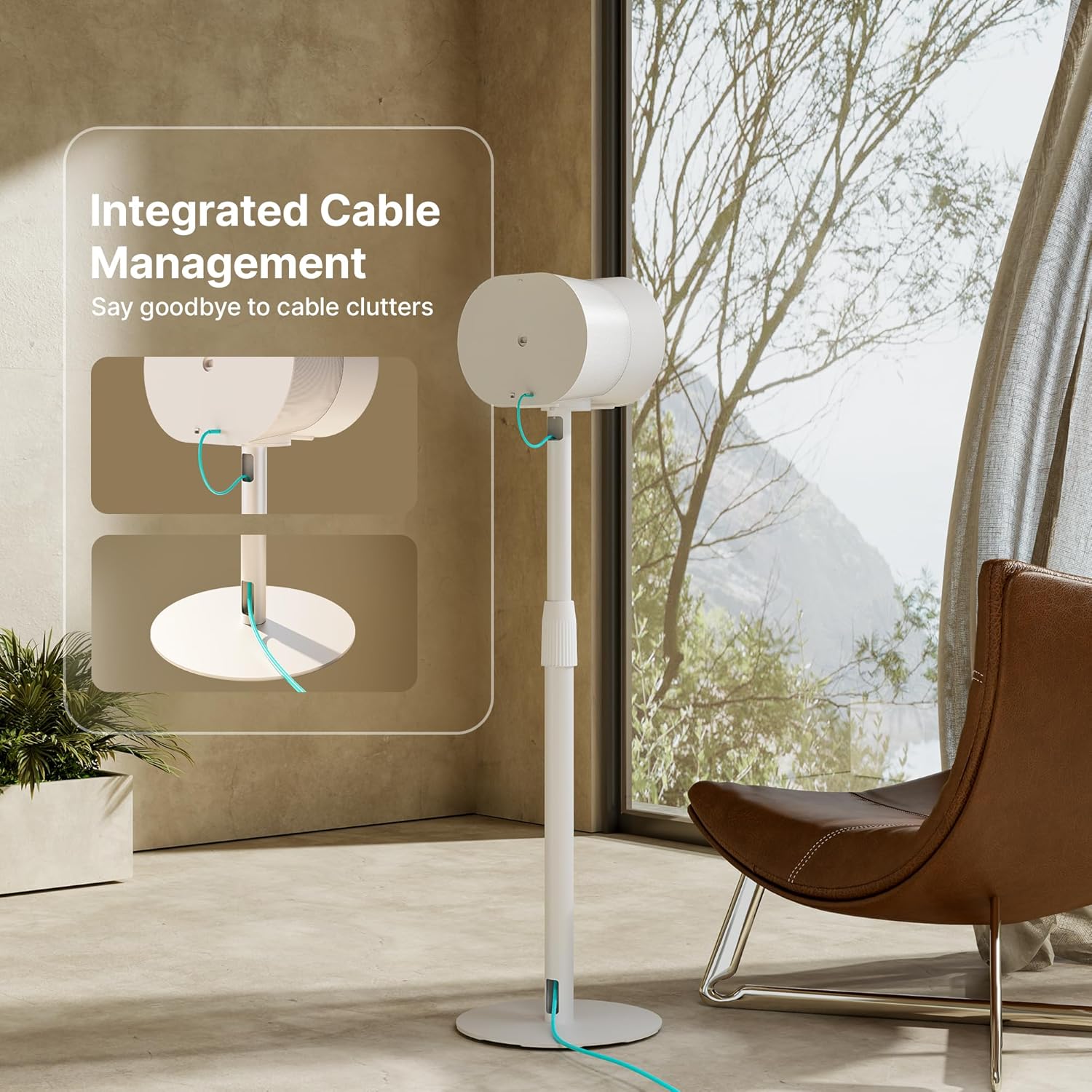 Speaker Stands Pair for Sonos Era 100 and Era 300, Height-Adjustable from 26.9