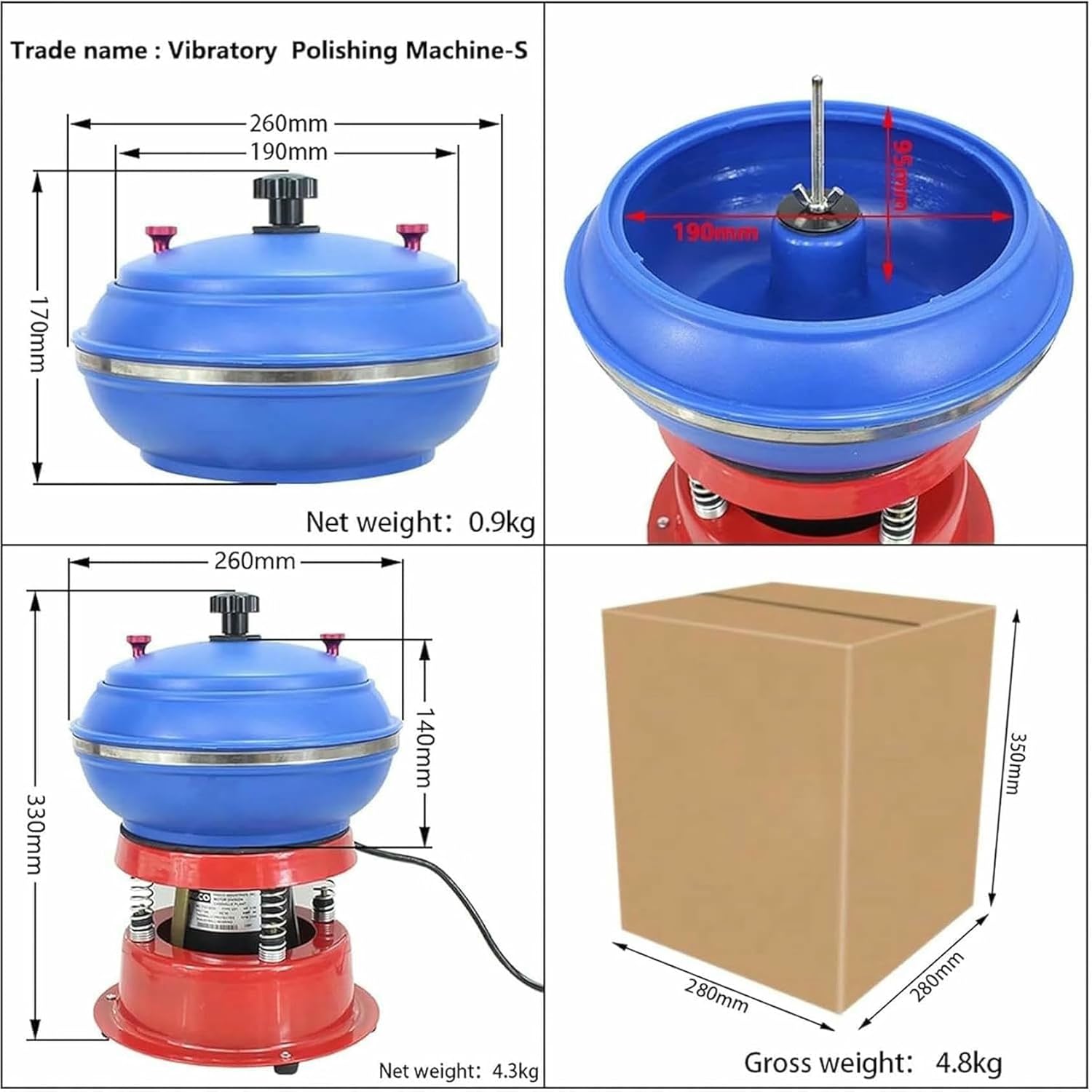 Vibrating Polishing Drum, Jewelry Rock Polishing Machine, Sleeve Polisher, Vibration Polishing Machine for Grinding And Polishing Workpiece Surface