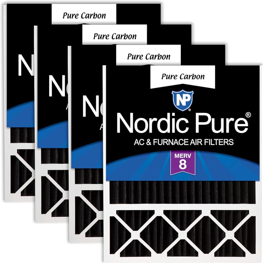 Nordic Pure 20x25x5 (Actual Size: 19 3/4 x 24 3/4 x 4 3/8) Lennox X6673 X6675 Replacement Odor Reduction Merv 8 Filter 4 PK