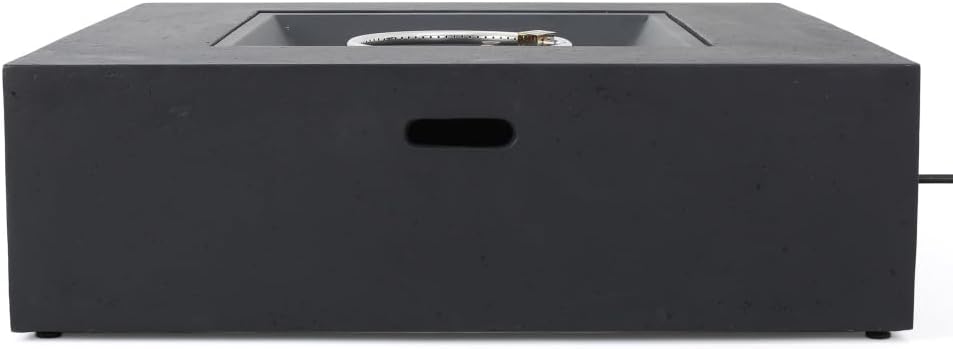 Modern Propane Gas Fire Pit Table with Smooth Concrete Surface and Clean Linear Design for Outdoor Living Spaces