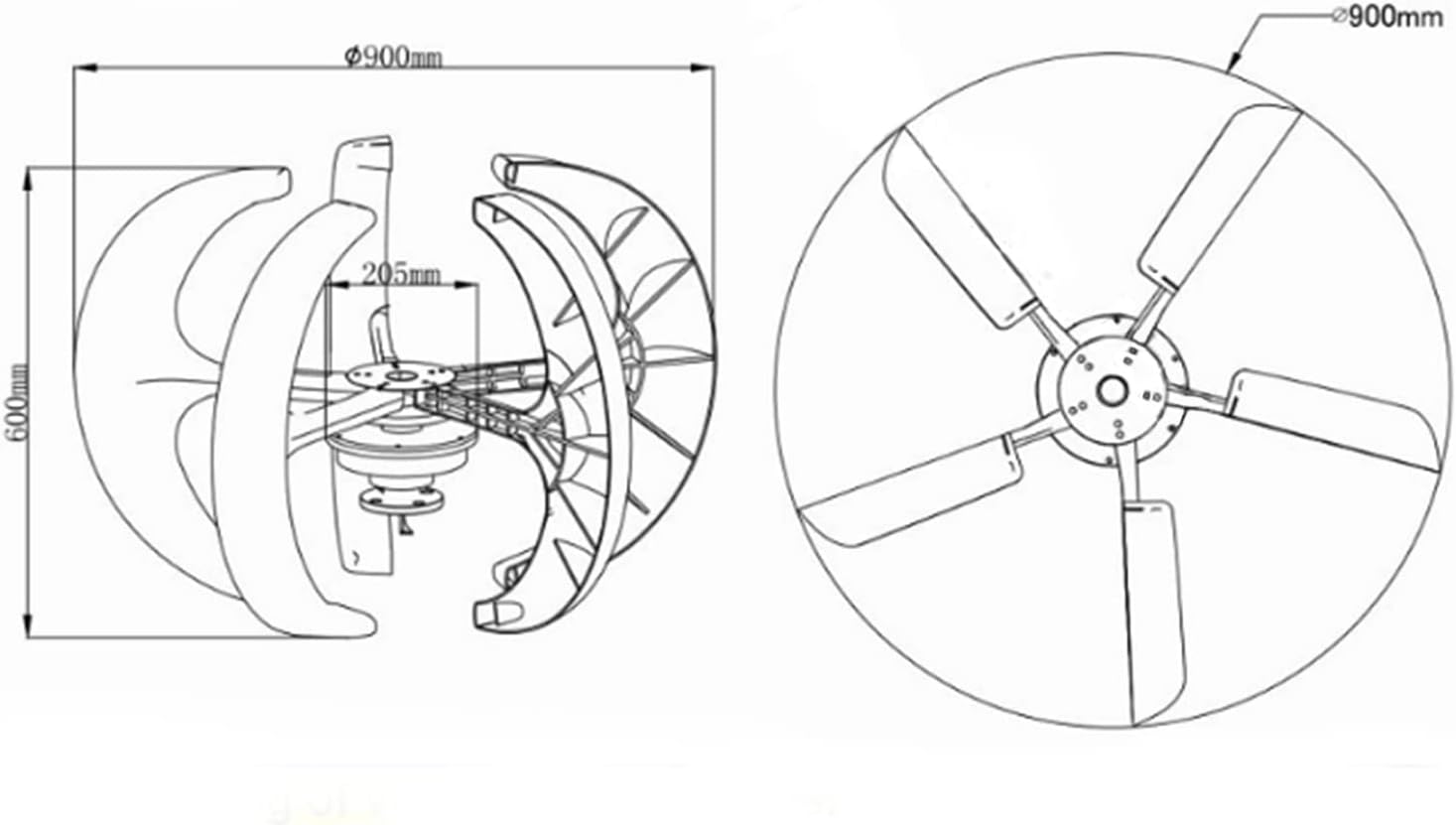10000W Lantern Wind Turbines Generator Kit,AC Wind Turbines Generator 12V 24V 48V 5 Blades with Controller No Noise Wind Turbine for Home Farm Boat (White)