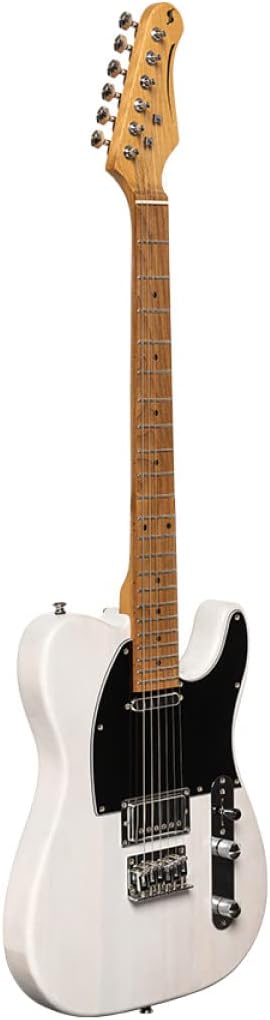 Stagg 6 String Solid-Body Electric Guitar, Right, White (SET-PLUS WHB)