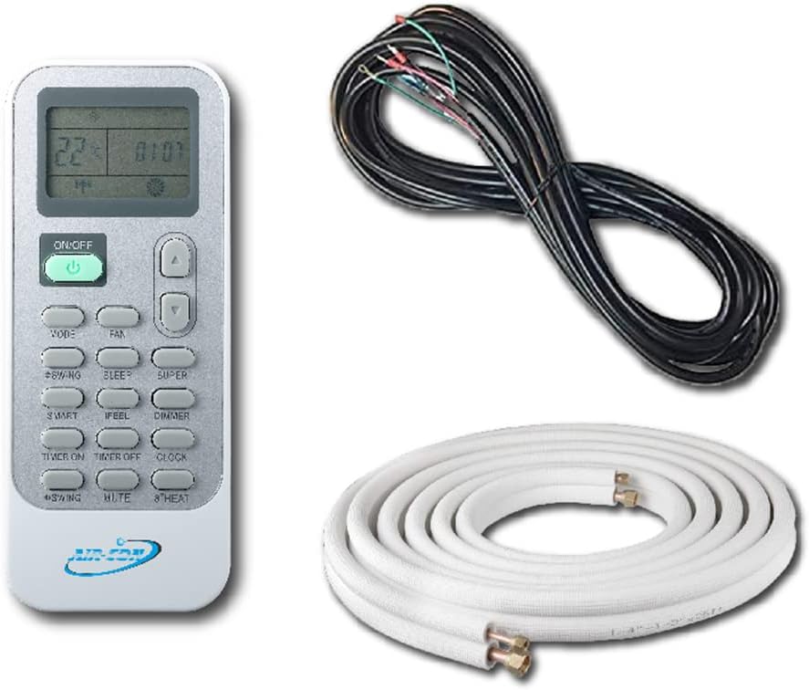 9000 BTU Mini Split Air Conditioner – Ductless AC/Heating System - 3/4 Ton Pre-Charged Inverter Heat Pump – 16 SEER - 15’ Lineset & Wiring - 100% Ready to Install - USA Parts & Support Serene Series