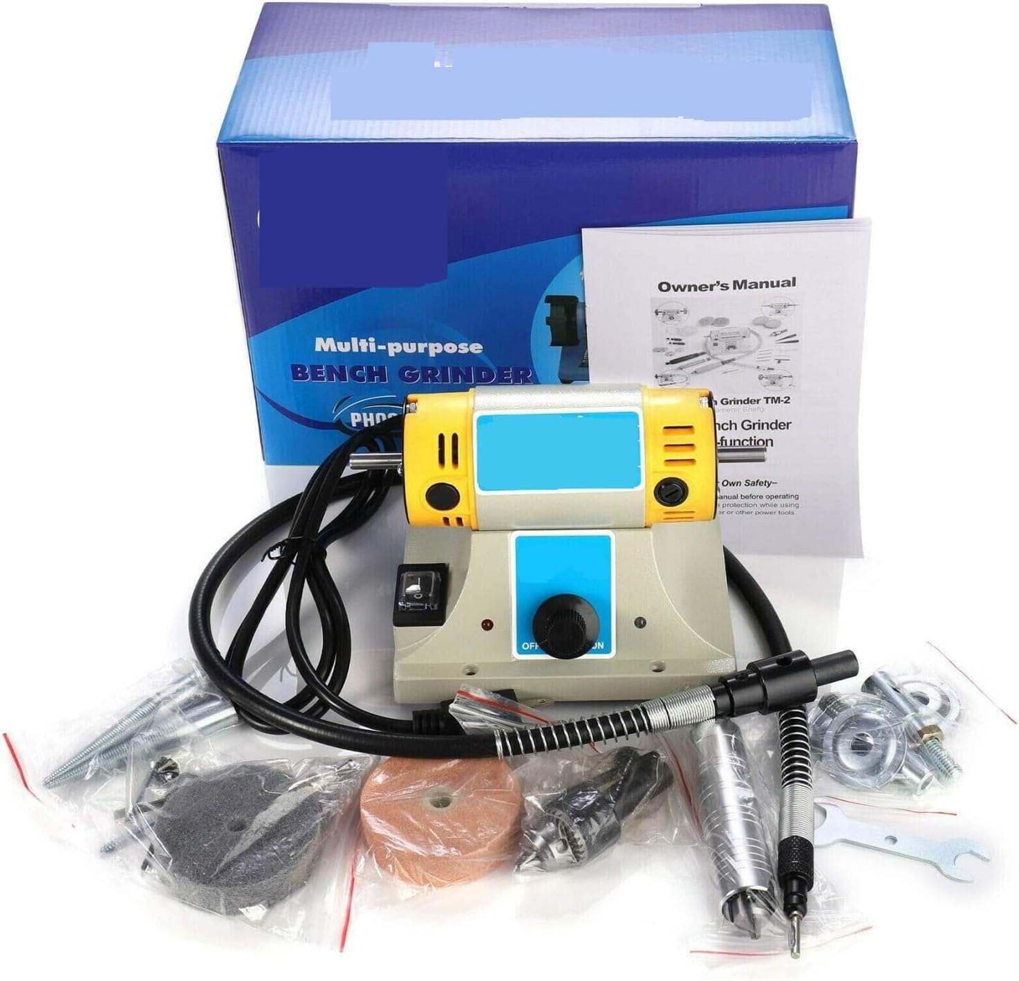 Polishing Machine Power Tools Woodworking Jade Jewelry Bench Lathe Motor Grinding Typewriter Electric for Woodworking(Standard)