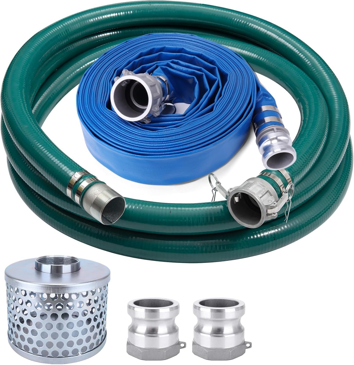 3 inch suction discharge hose pump kit for water/trash pump includes 3