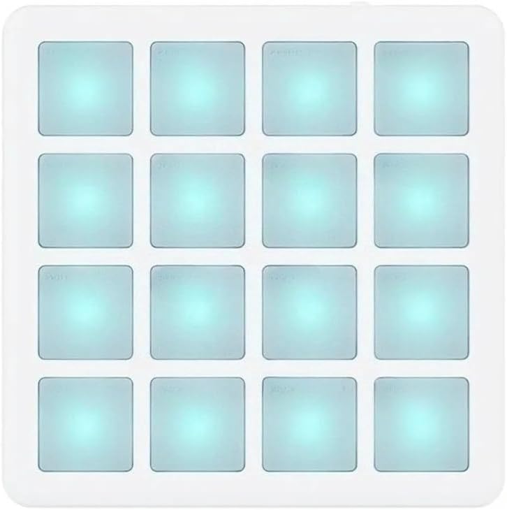 Portable Wireless MIDI Pad Controller — 16 Velocity Pads, Bluetooth & USB MIDI, Note Repeat & Macro Knobs, Ultra-Compact Pocket Design