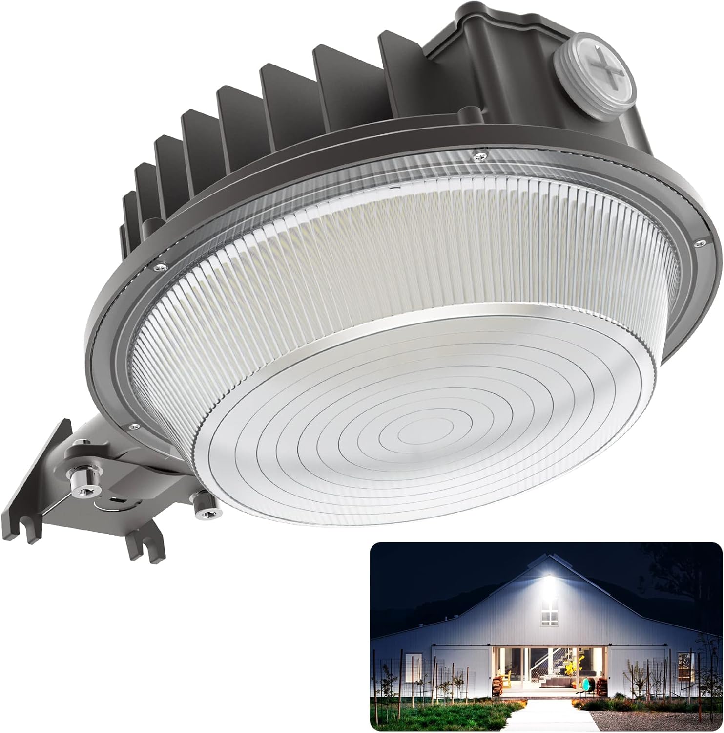 deerdance LED Barn Light, UL Certified 120W Dusk to Dawn Outdoor Lighting with 18000LM 5700K Daylight, IP65 Waterproof Area Street Light for Barns Garage Yard Warehouse Outdoor Security Lighting
