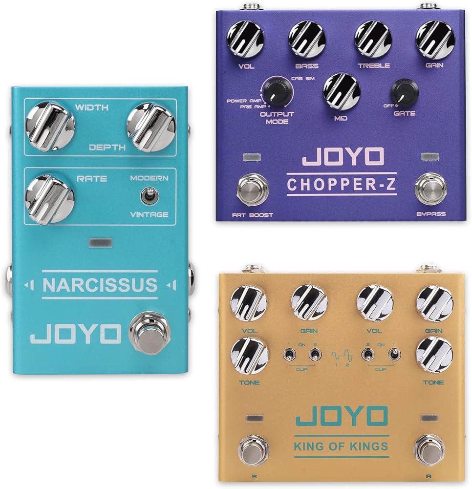 JOYO R-18 High Gain Amp Simulation All-in-one Pedal, R-20 Dual Crunch Overdrive Pedal and R-22 Chorus Pedal Semi-Analog Circuit