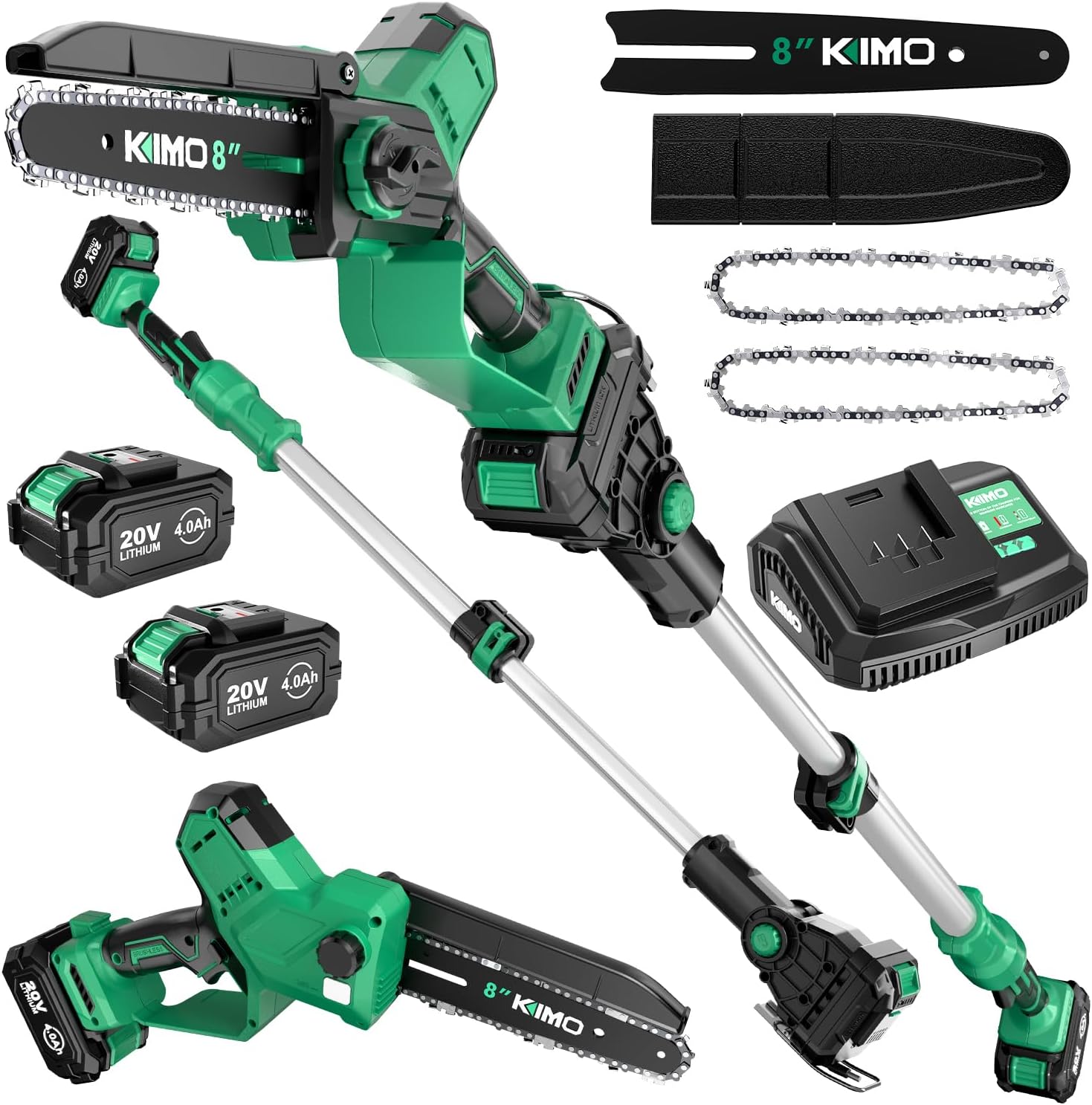 KIMO 2-IN-1 Electric Pole Saws for Tree Trimming, 8