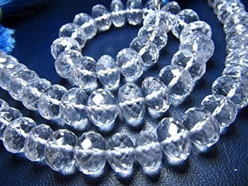 13 inch natural beads strand of 8-9mm faceted rondelle crystal quartz gemstone beads for DIY jewelry - necklace, bracelet, earring, ring.