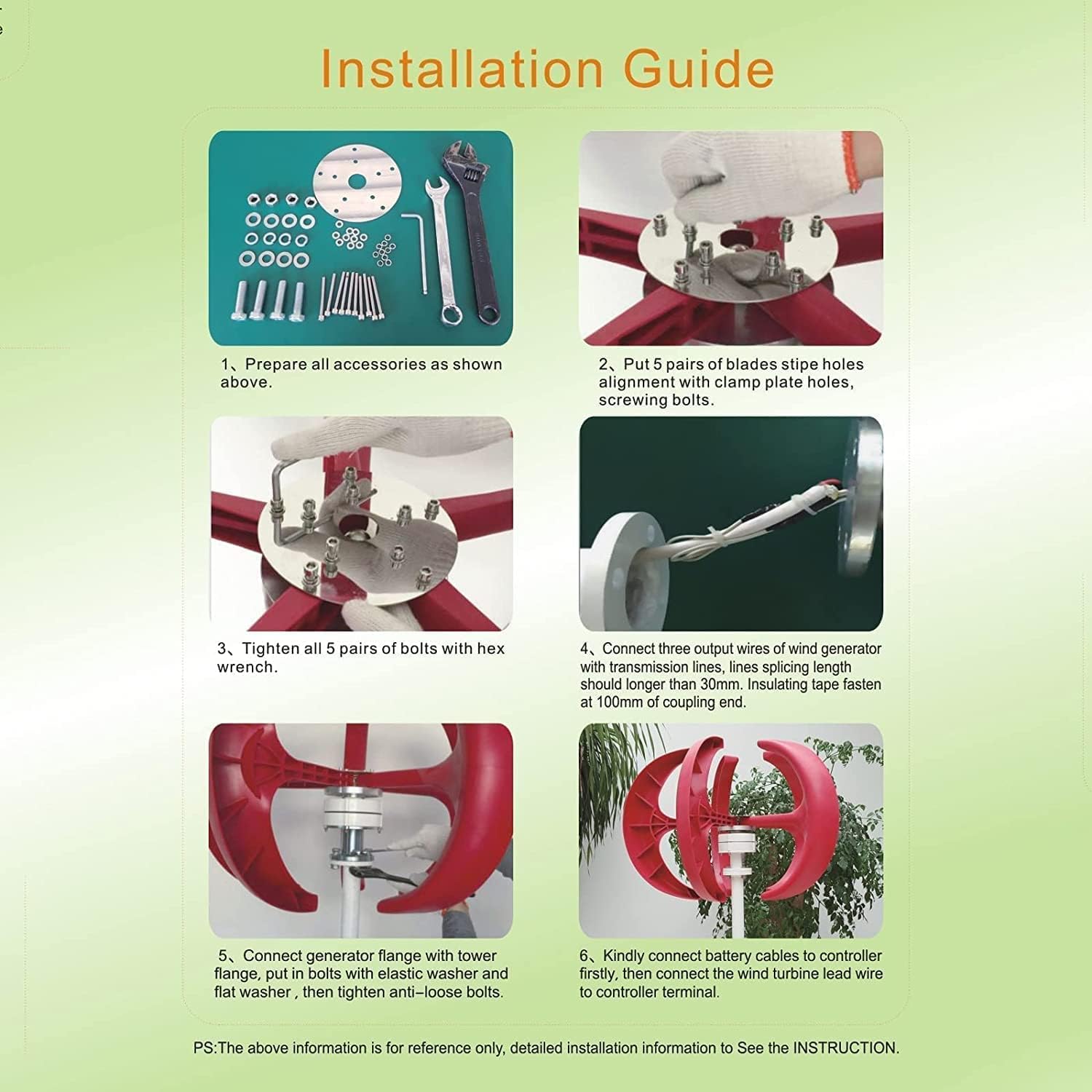 Wind Turbine 9000W 4 Blade Wind Vertical Double-Layer Axis Generator Generator Wind Turbine Kit
