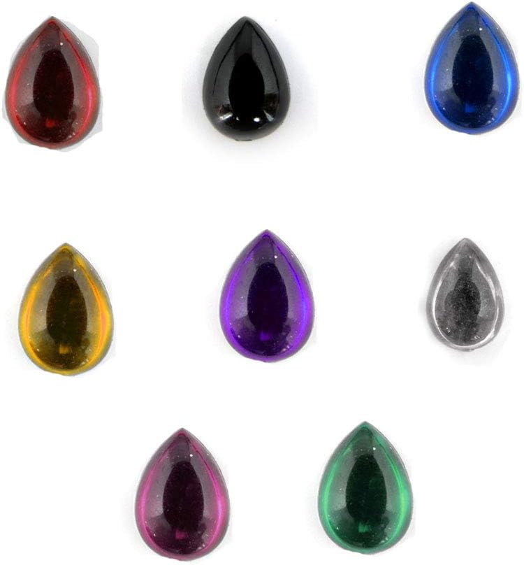 The Crafts Outlet 1000-Piece Acrylic Flatback Cabochons Teardrop Beads, 13 by 18mm, Jewel Tone Assortment