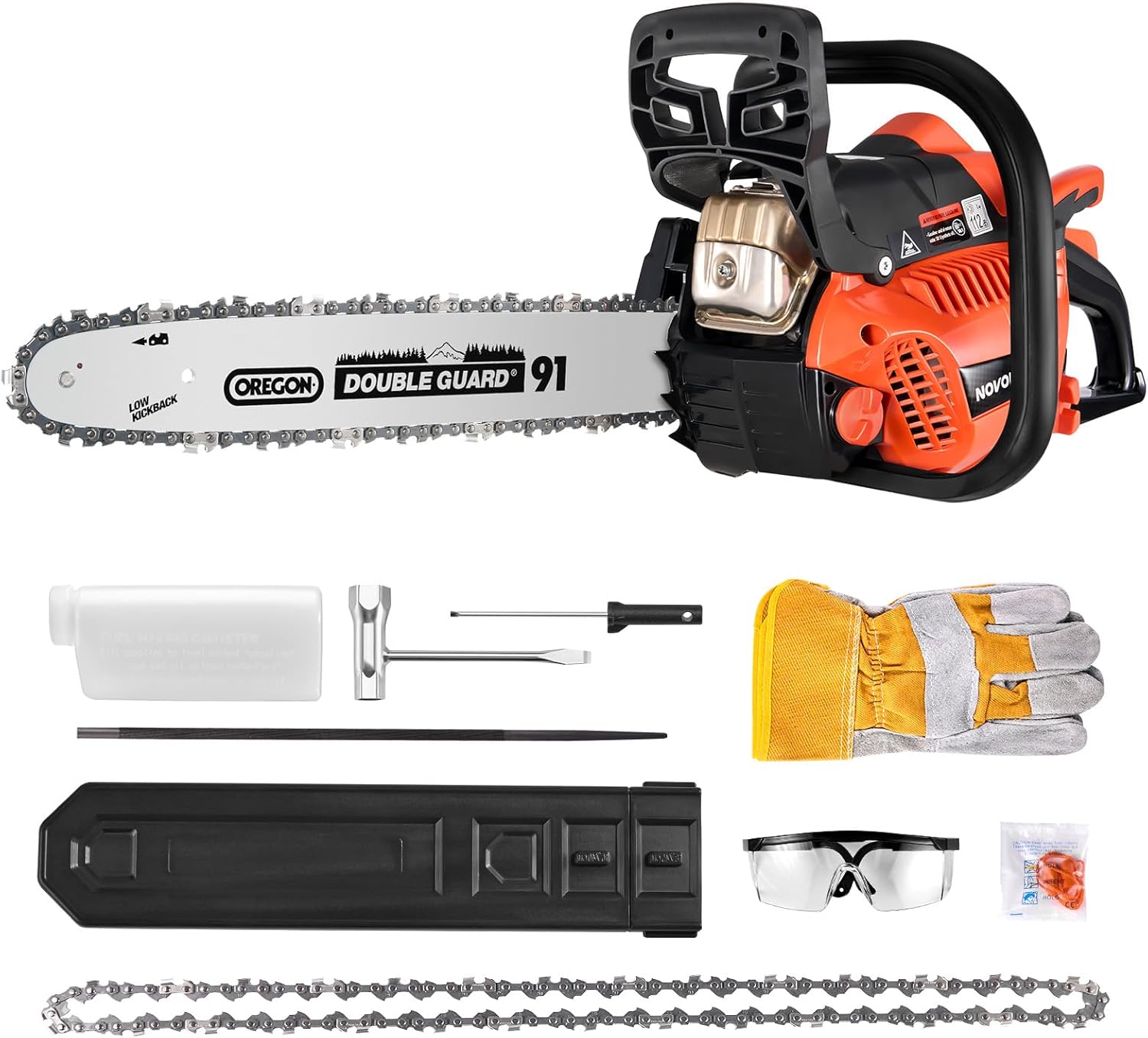 Gas Chainsaw Powered 42CC 18&16 Inch Chainsaw For Tree Trimming Wood Cutting 2.3 HP Handheld Chain Saw Gas With Automatic Oiler Christmas Birthday Gift For Husband Man Dad