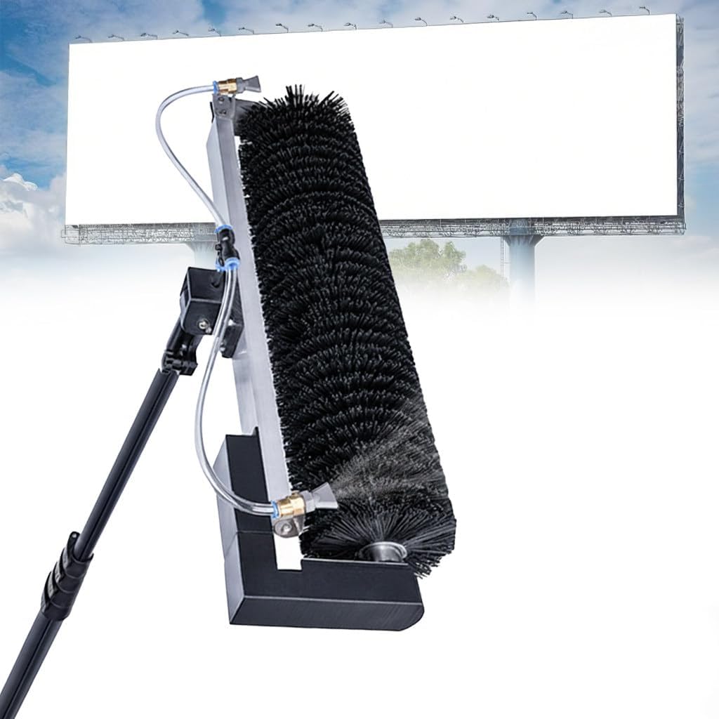 24.6FT Water Fed Solar Panel Cleaning Kit, Telescopic Solar Panel Cleaning Brush with Extension Pole & Water Supply for Household & Outdoor Battery