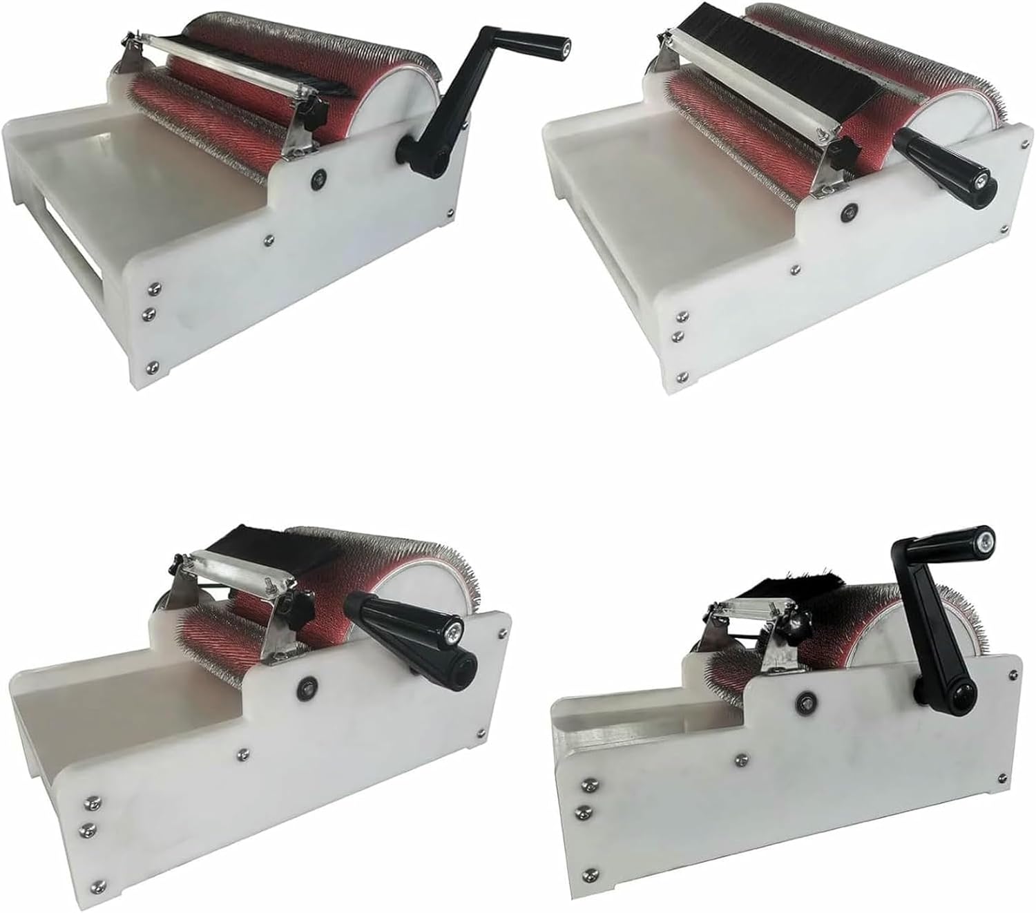 Hand Drum Carder, Manual Wool Carding Machine with Anti-Slip Handle & Aluminum Alloy Speed Change Wheel, Belt Drive & No Electricity Required, for Craft Make Felt Animals~/