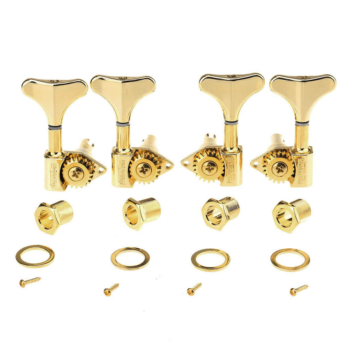 Guitar Parts for Gold 2R2L 20:1 Machine Tuning Peg Tuner Set for Ibanez Style Bass
