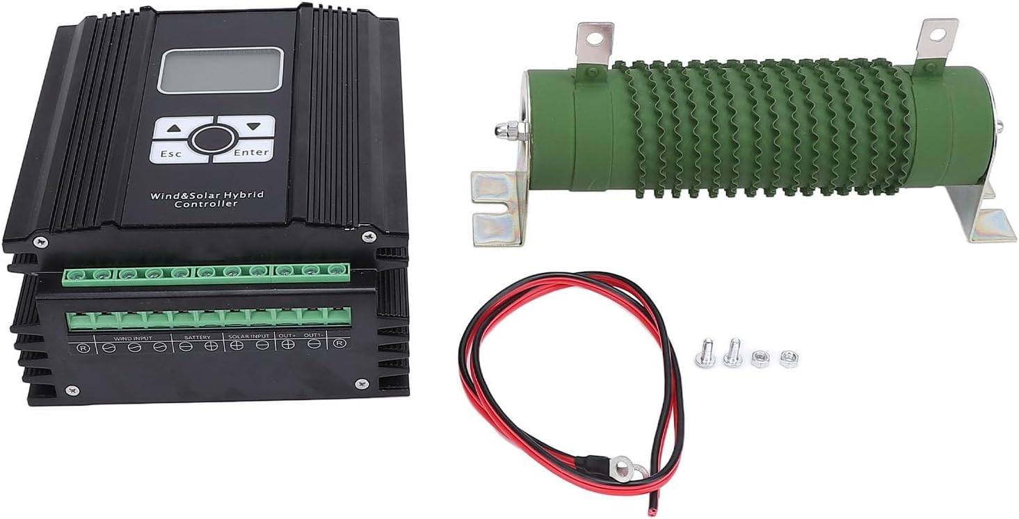 ANGGREK Wind Solar Hybrid System Controller, High Efficiency Wind Solar Hybrid Controller 48V 400W Aluminum Shell for Residential Marine Street (400W Fan) (600W Fan)