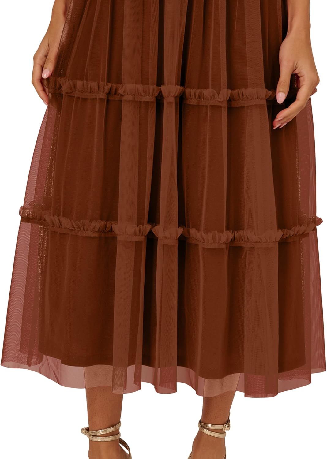 Adrianna Papell Womens Knit and Mesh Midi Dress