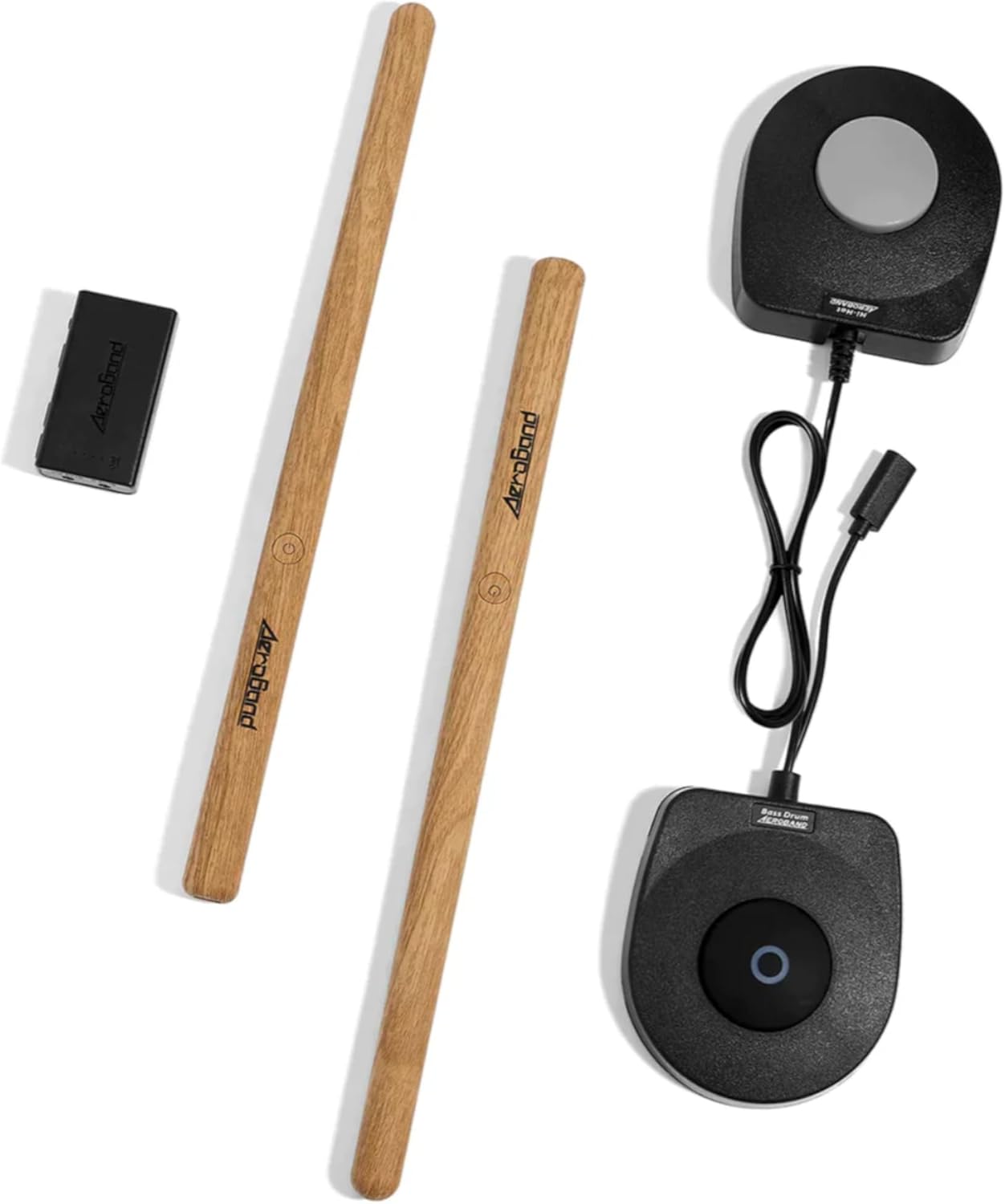 Aeroband PocketDrum 2 Max - Electric Drum Kit with Air Sticks, Bass Drum and Hihat Pedal