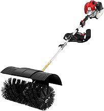 4-Stroke Lawn Yard Sweeper, Outdoor Gas Powered Broom with Long High-Density Brush, Handheld Sweeper Power Broom for Artificial Turf Grass, Gravel Snow Yard Road Cleaning