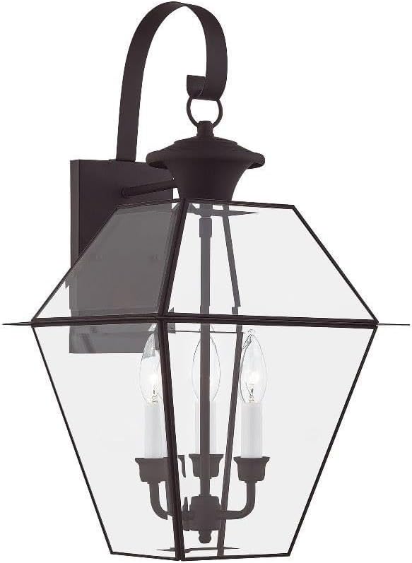 Livex Lighting 2381-07 Westover 3-Light Outdoor Wall Lantern, Bronze