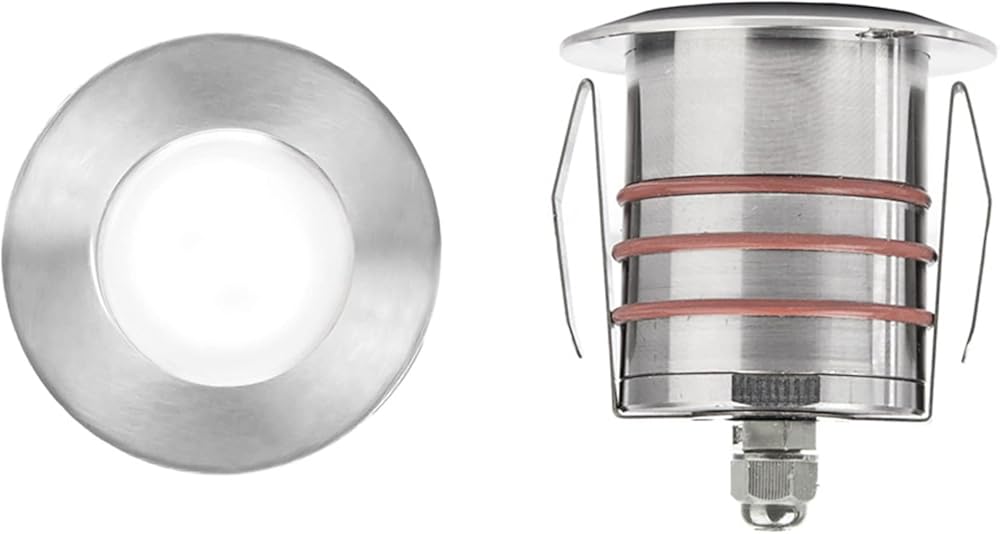 WAC Landscape Lighting, LED 2in 12V Round Beveled Top Inground Indicator Light 3000K in Stainless Steel