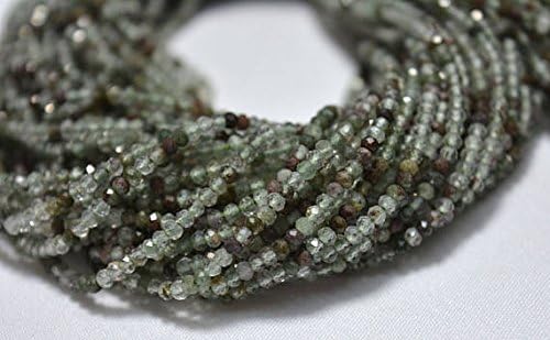LKBEADS 5 Strands, 2.20mm Beads, Garden Quartz Beads, Quartz Faceted Rondelles Beads, Gemstone For Jewelry, 12.5 Inches