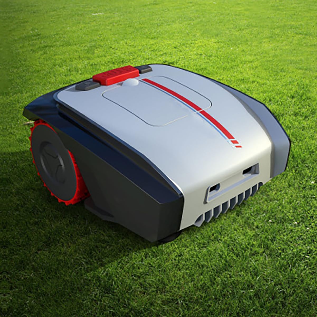 Fully Automatic Intelligent Lawn Mower, high-Efficiency Trimming Mobile Phone, Path Planning, Courtyard Garden Lawn Robot,Red