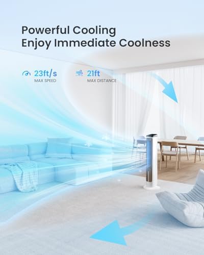 Fans That Blow Cold Air: PNTCK Tower Fans Air Cooler for Bedroom, Office, Small Room - Portable Evaporative Air Cooler with Ice Packs, 12H Timer, 3 Speeds, 4 Modes, 20FT Remote, 80° Oscillating