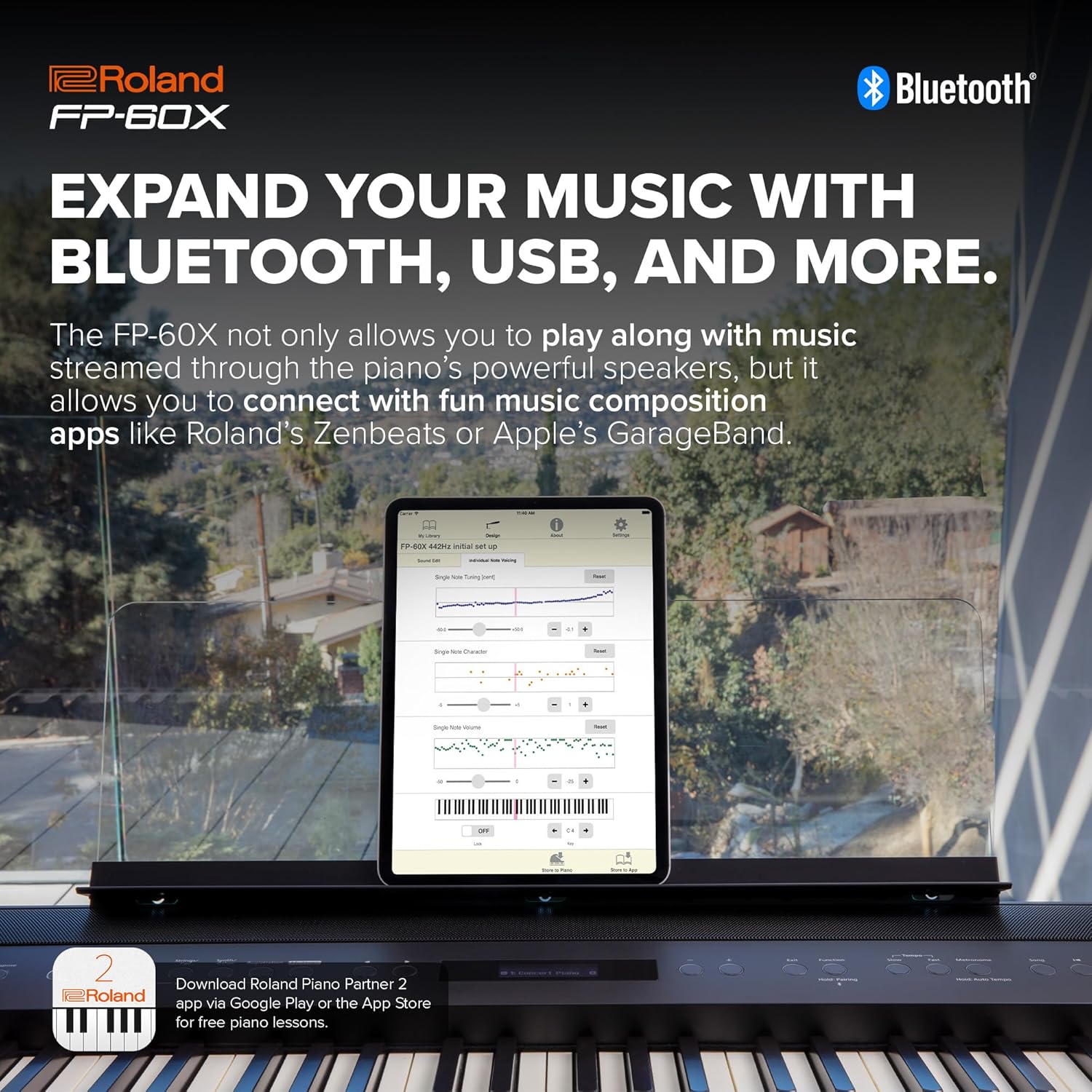 Roland FP-60X | Pro Performance 88-Note Digital Piano | Built-In Powerful Amplifier & Custom Stereo Speakers | Onboard Sound Customization | Curated Tones & FX | White