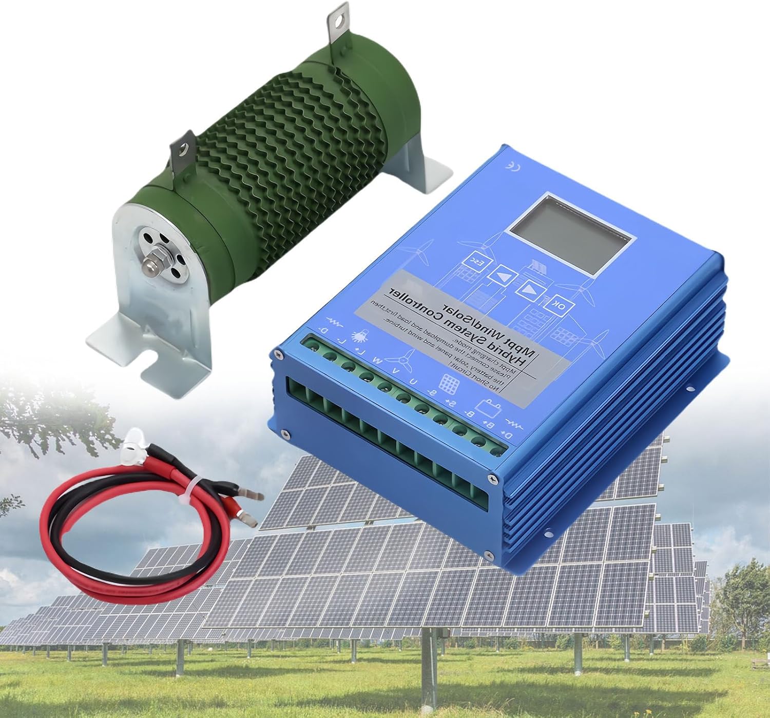 13000w Wind Solar Hybrid Charge Controller 12v 24v 48v Mppt Boost Charge Regulator with LCD Display and Dump Load, Hybrid Charge Controller, Solar Charge Controller 24V-13000W