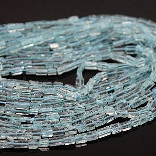 30 strand lot blue aquamarine smooth rectangle chiclet gemstone loose craft beads 14