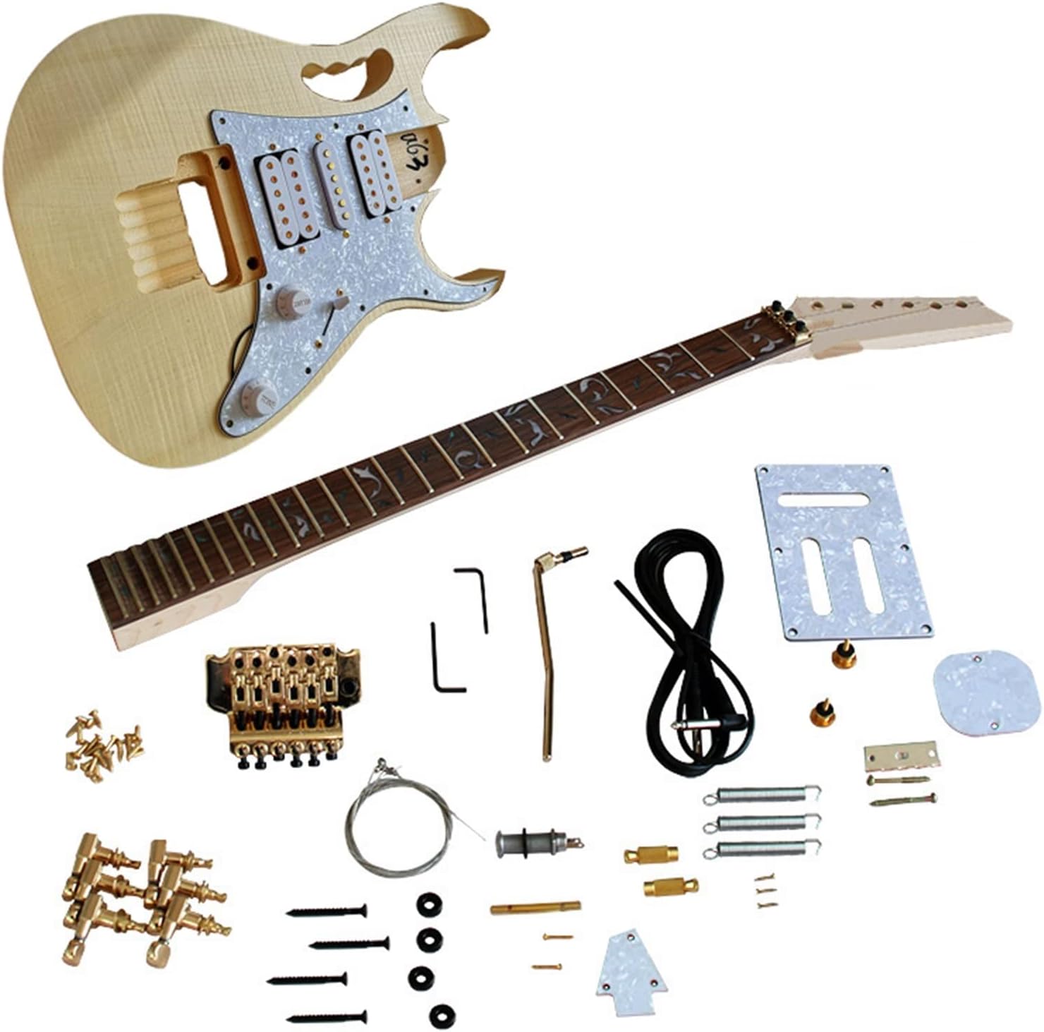 Unfinished Guitar Basswood Body Rosewood Fingerboard Maple Neck Electric Guitar Assembly Accessories Unfinished Guitar Set