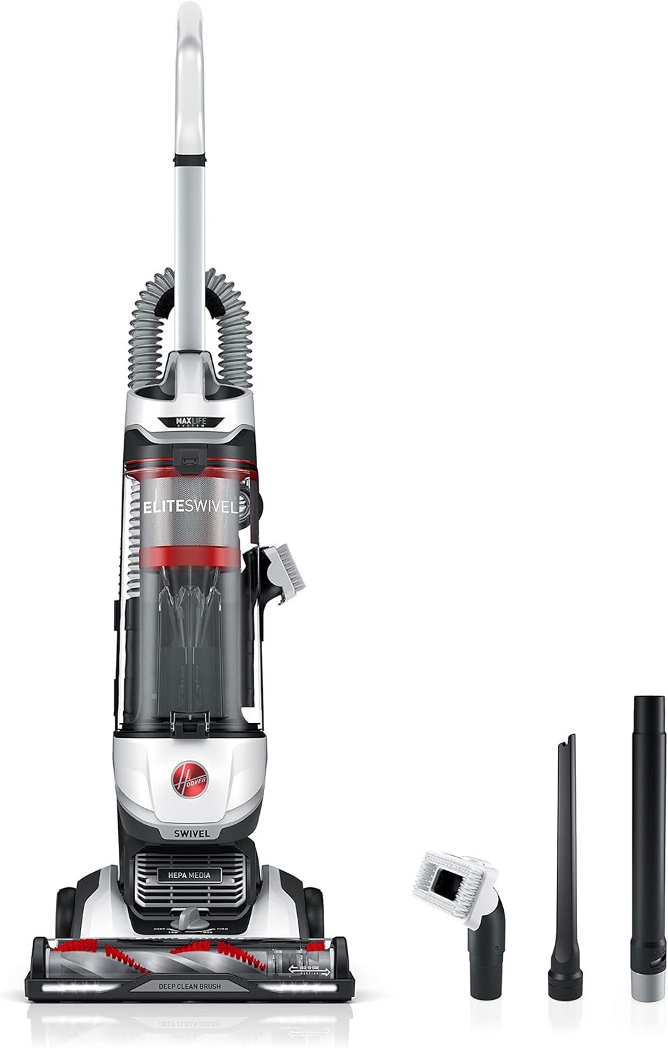 Hoover MAXLife Elite Swivel Vacuum Cleaner, Bagless Upright Vacuum, HEPA Media Filtration, MAXLife System, WindTunnel Technology, Corded Vacuum Cleaners for Home Use