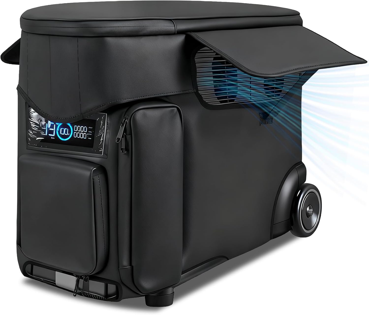 Protective Cover Compatible with DELTA Pro & Extra Battery, Waterproof Dustproof Storage Case with Top Compartment, Transparent Window & Adjustable Strap for Outdoor Indoor Use