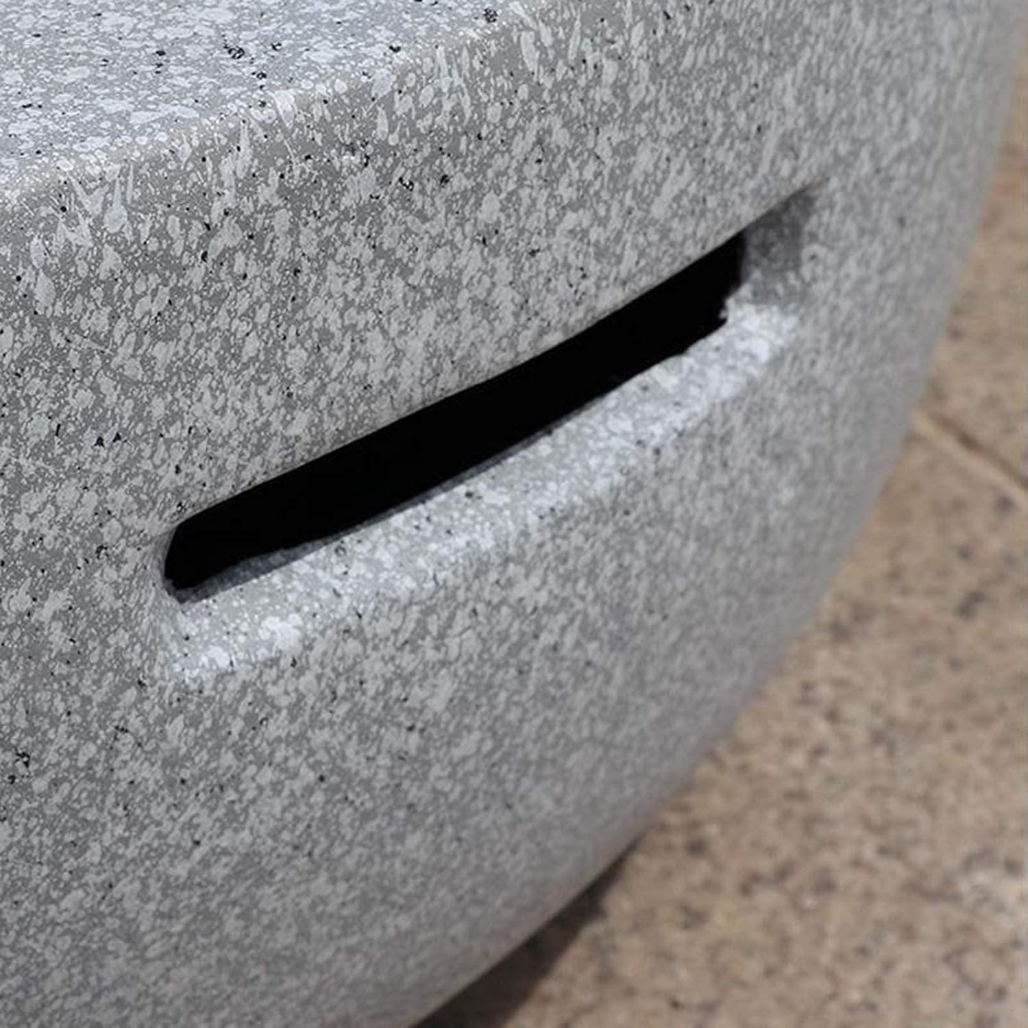 Fire Basket, Garden Fire Pit with BBQ Grill Shelf and Mesh Cover Round Tabletop Magnesium Oxide Artificial Stone Base