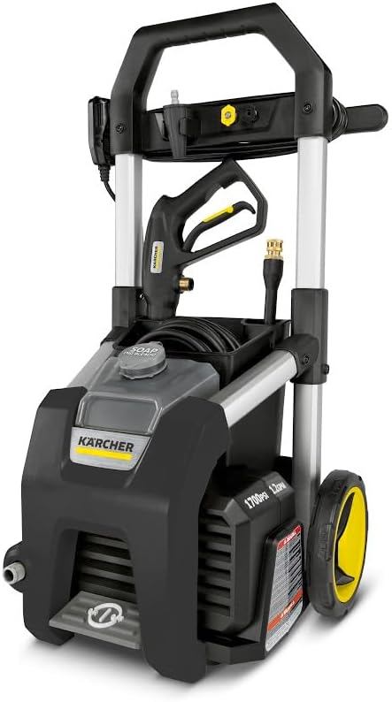 Kärcher Pressure Washer K1700B, CETA Certified, 3 Spray Nozzles, Detergent Tank, for Cars, Driveways, Siding, Patios, 1.2 max. GPM