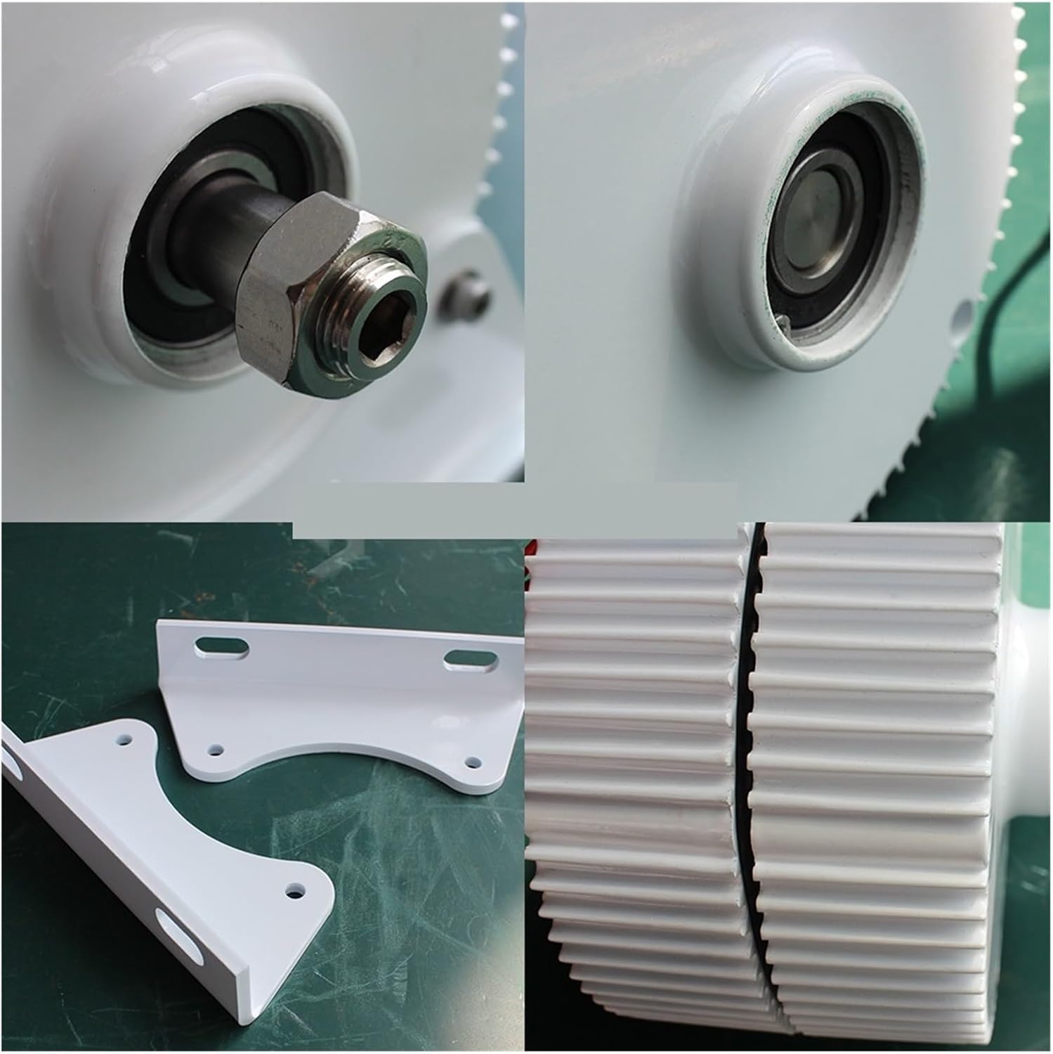 Wind Turbine Generator 24V 48V 1000W 1500W 3 Phase Gearless Permanent Magnet AC tors for Wind Water Turbine Low Starting Speed for Home(with Base,24V_1500W)