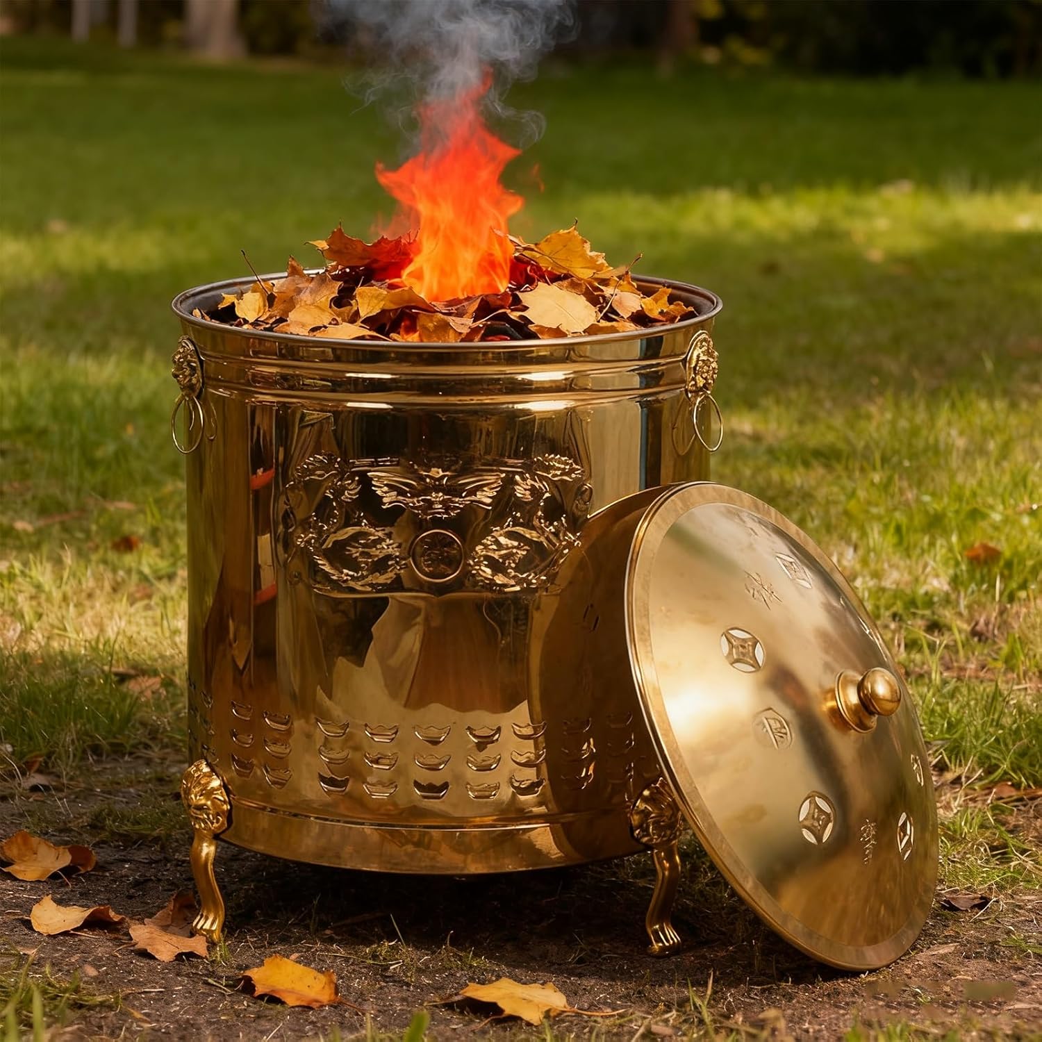 Burn Barrel, Stainless Steel Burn Cage Incinerator, Portable Fire Pit for Leaves, Trash, Backyard Debris(XX-Large)