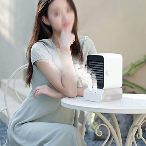 Evaporative Air Cooler, Small Air Conditioner, USB Powered Poratble Air Cooler w/Humidifier, Colors Night Light, 3 Speeds Mini Air Conditioner Poratble for Room/Desktop/Office