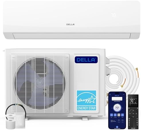 DELLA Serena 22 SEER2 24000 BTU Smart Wifi Mini Split, Compatible with Alexa, Energy Star 230V, 2 Ton Pre-Charged, Ductless AC Unit Inverter Heat Pump System for Rooms up to 1500 Sq.Ft, 16.4ft Kit