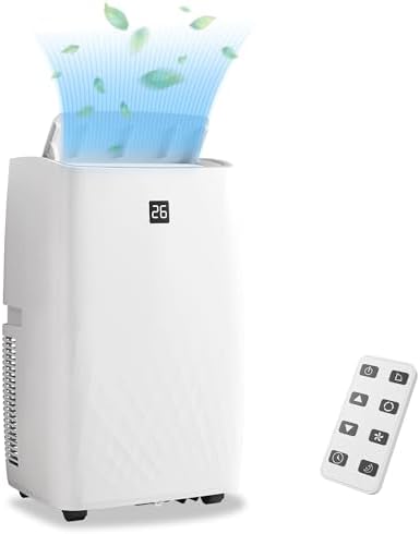 Portable Air Conditioners 12,000 BTU, Portable AC Units for Rooms With Multi-Function Fan, Dehumidifier Mode, Remote Control AC Unit for Bedroom Apartments Up to 550 Sq.Ft, White