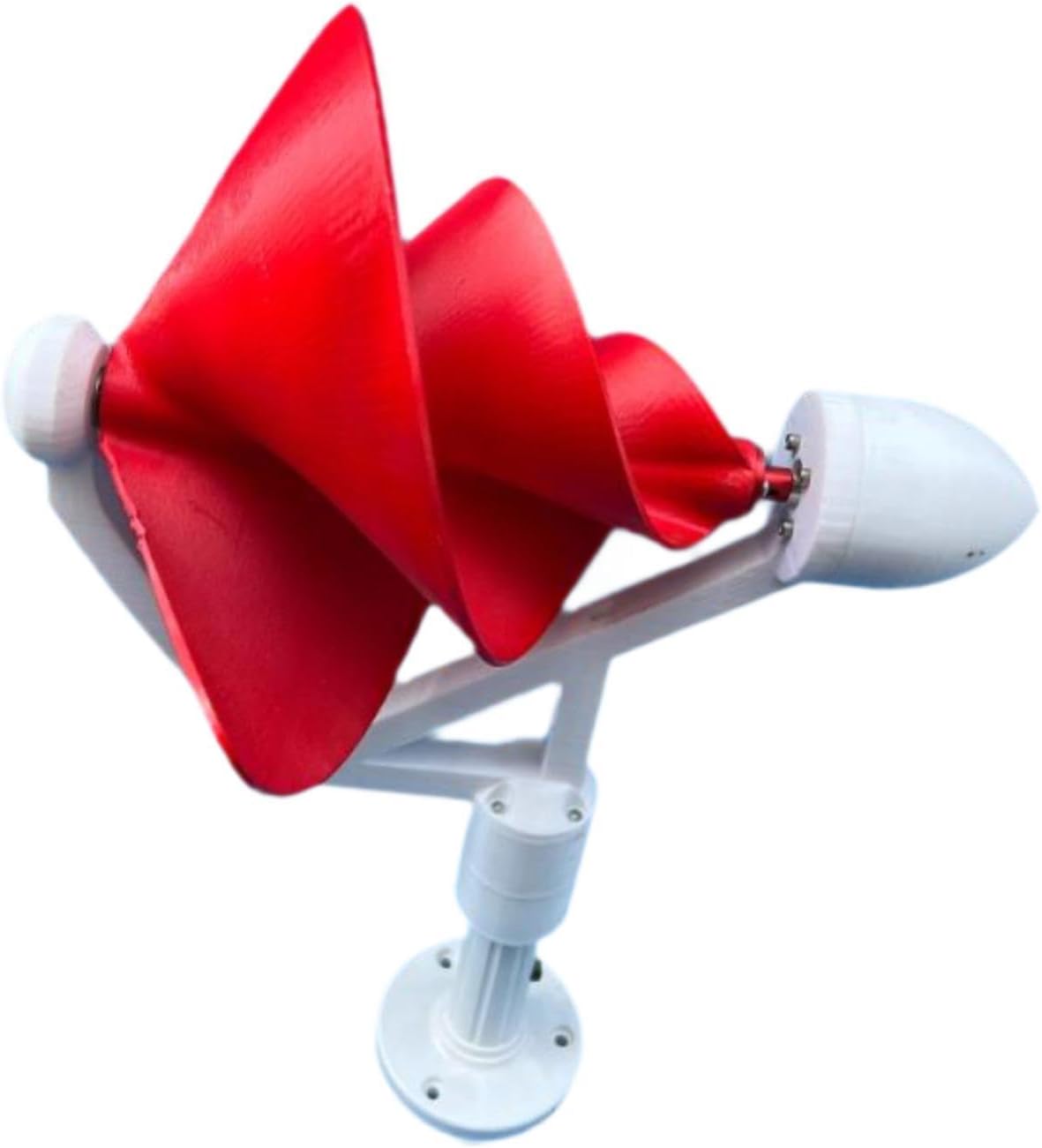 Wind Generator Spiral Vertical Wind Generator Three-Phase Brushless Motor PP for Workshop, Terrace, Garden, Red