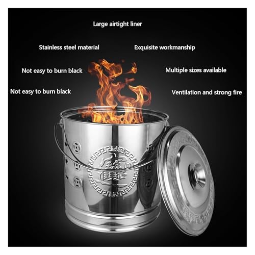 Extra Large Smokeless Stainless Steel Burn Barrel Incinerator with Lid - Outdoor Garden Fire Bin for Waste Disposal, Fire Pit, and Yard Cleanup