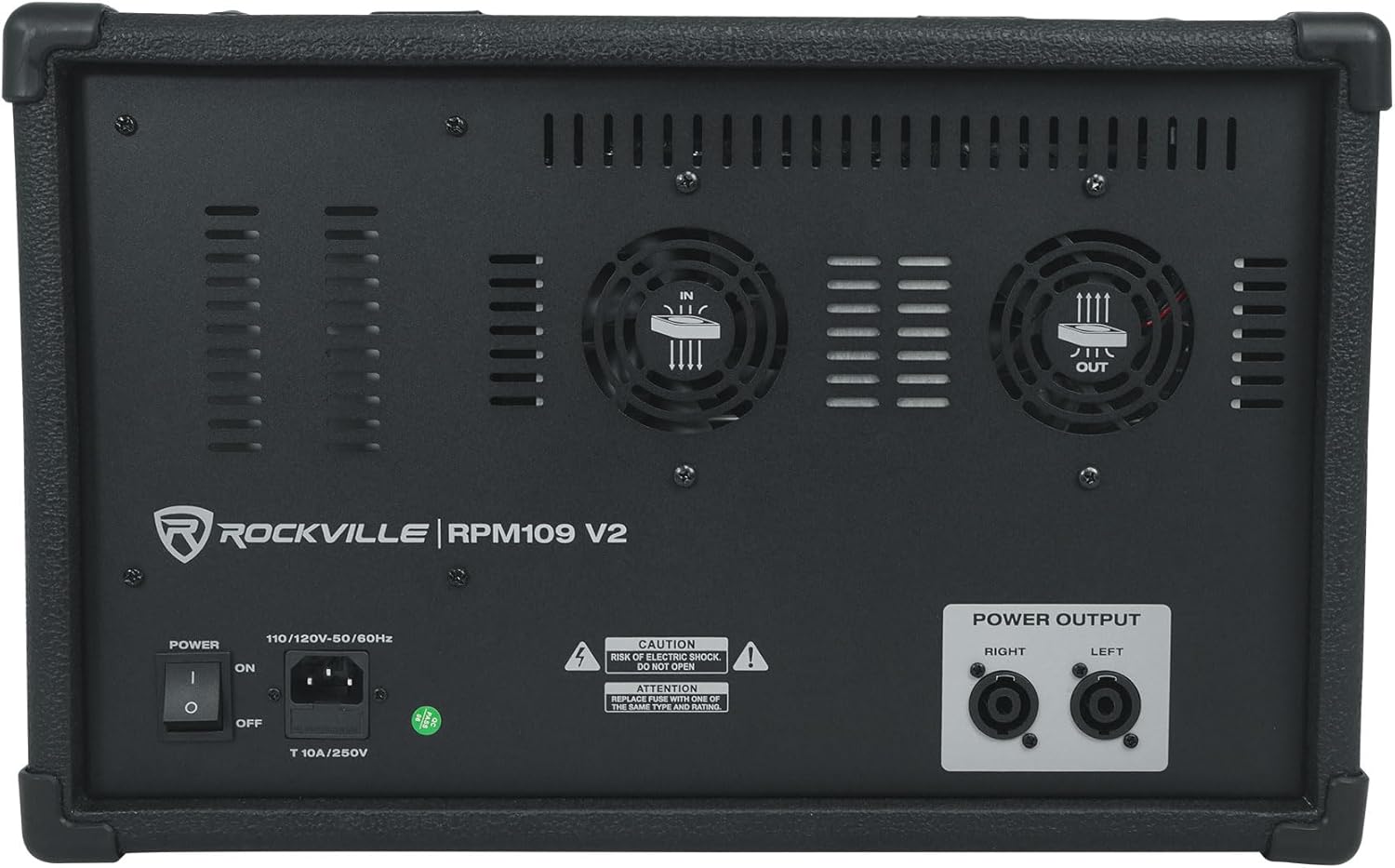 Rockville RPM109 V2 12 Channel Powered Mixer, 4800W Peak/600W RMS x2 @4Ω, Bluetooth/USB/SD Playback & Recording, 24 Digital Effects, 3-Band EQ Per Channel, 7-Band Stereo EQ, for Live Sound & Studio