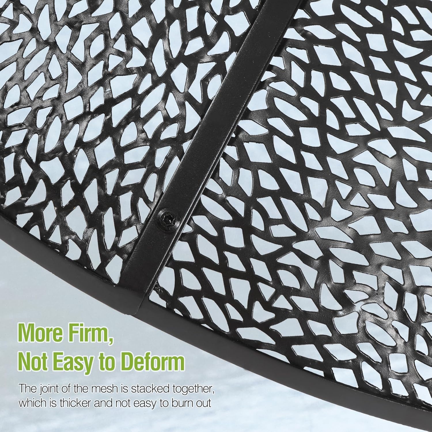 REDCAMP 36Inch Fire Pit Spark Screen, Collapsible Fire Pit Screen Round with Handle, Heavy Duty Iron Fire Pit Cover Mesh Round Replacement Firepit Screens Easy Opening for Outdoor Patio Backyard